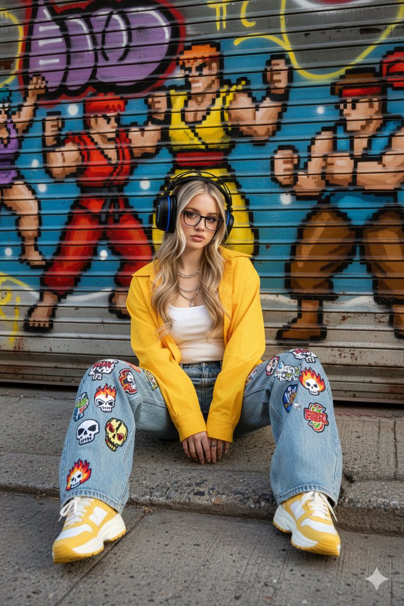 Vintage Street Fashion Sunlit Portrait