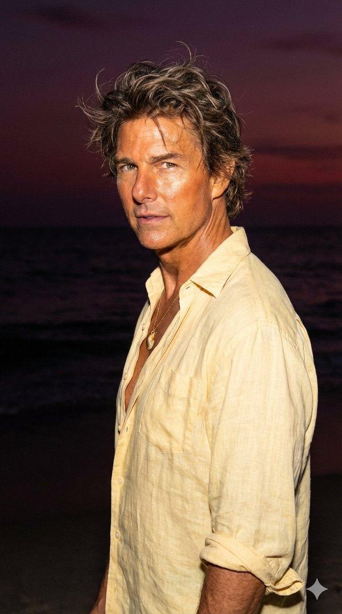 Flashlit Beach Sunset Portrait