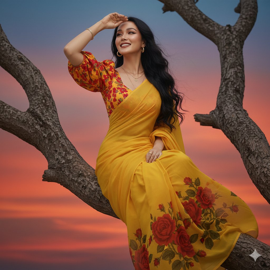 Elegant Beauty on Sunset Branch