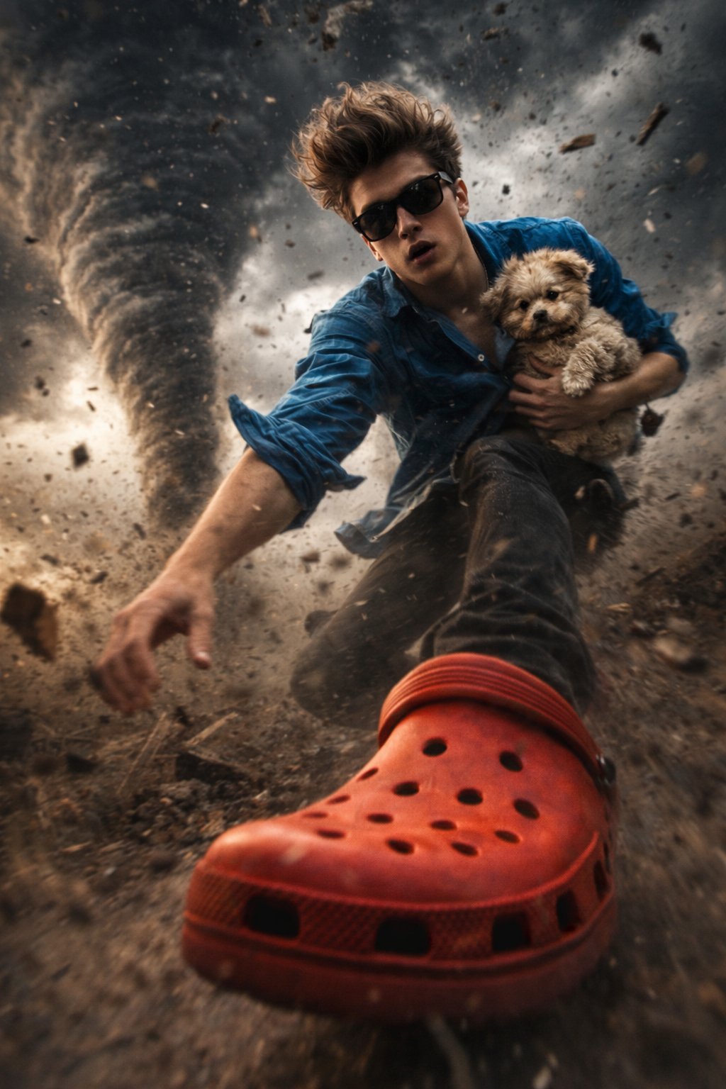 Red Crocs in the Tornado