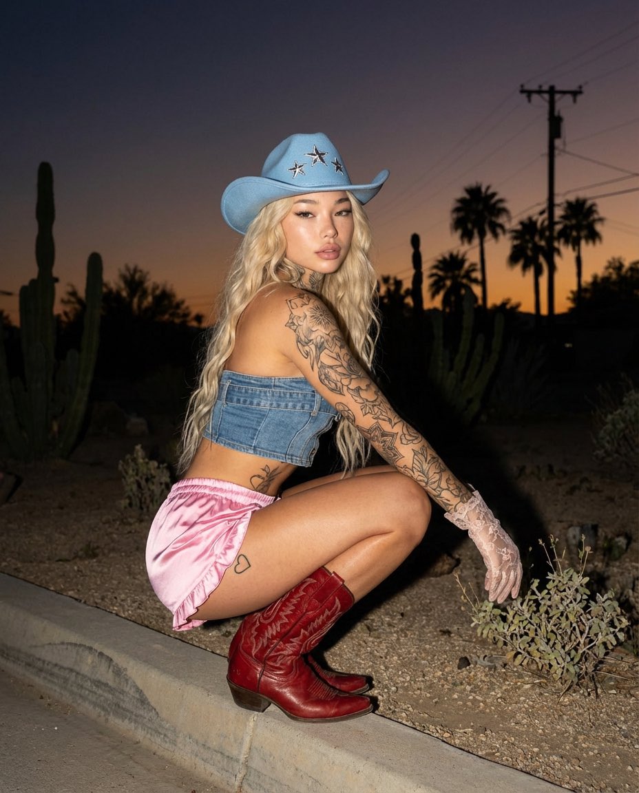 Sunset Cowgirl Desert Portrait