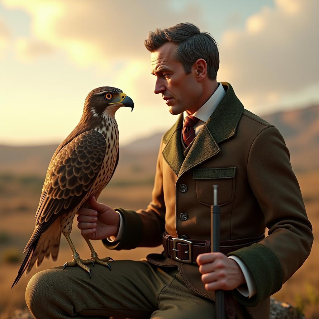 Mr Rogers Releasing His Falcon on Moors