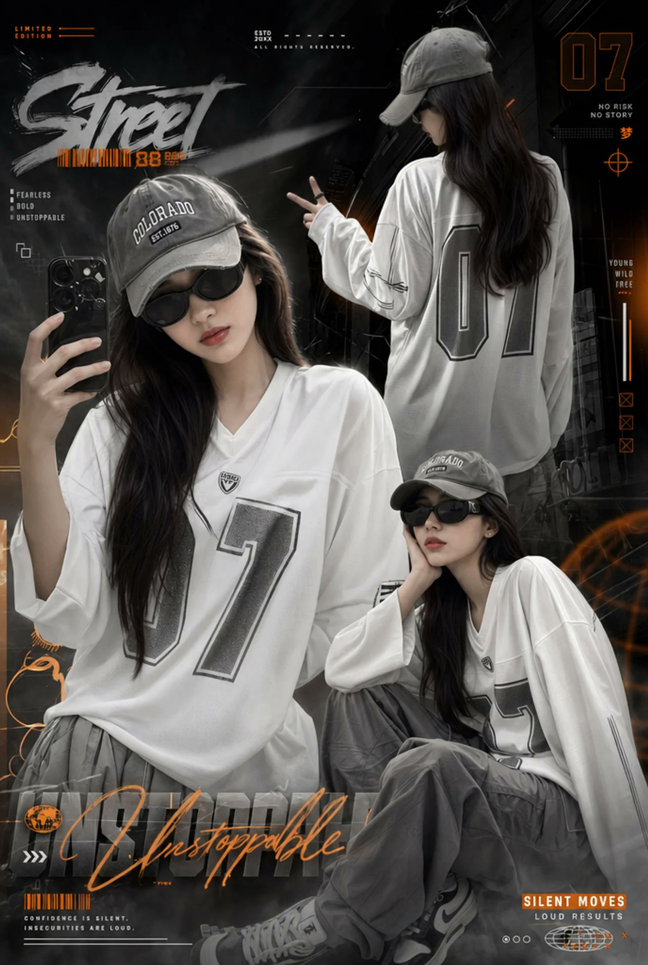 Dark Street Style Girl Collage