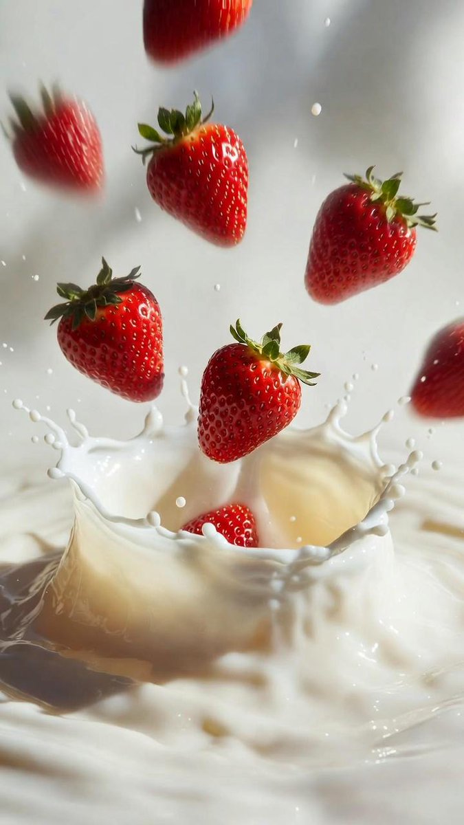 Strawberry Crown Splash in Milk