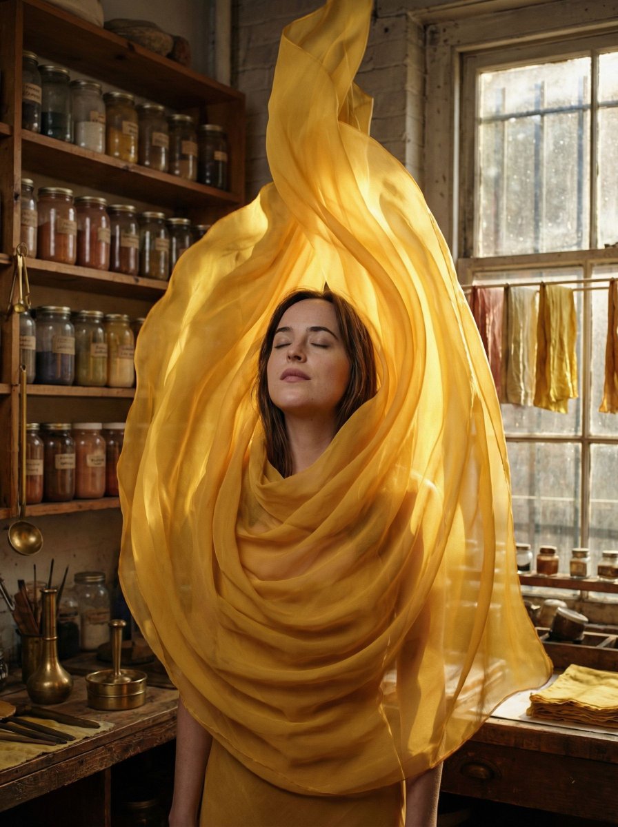 Saffron Silk Storm Portrait