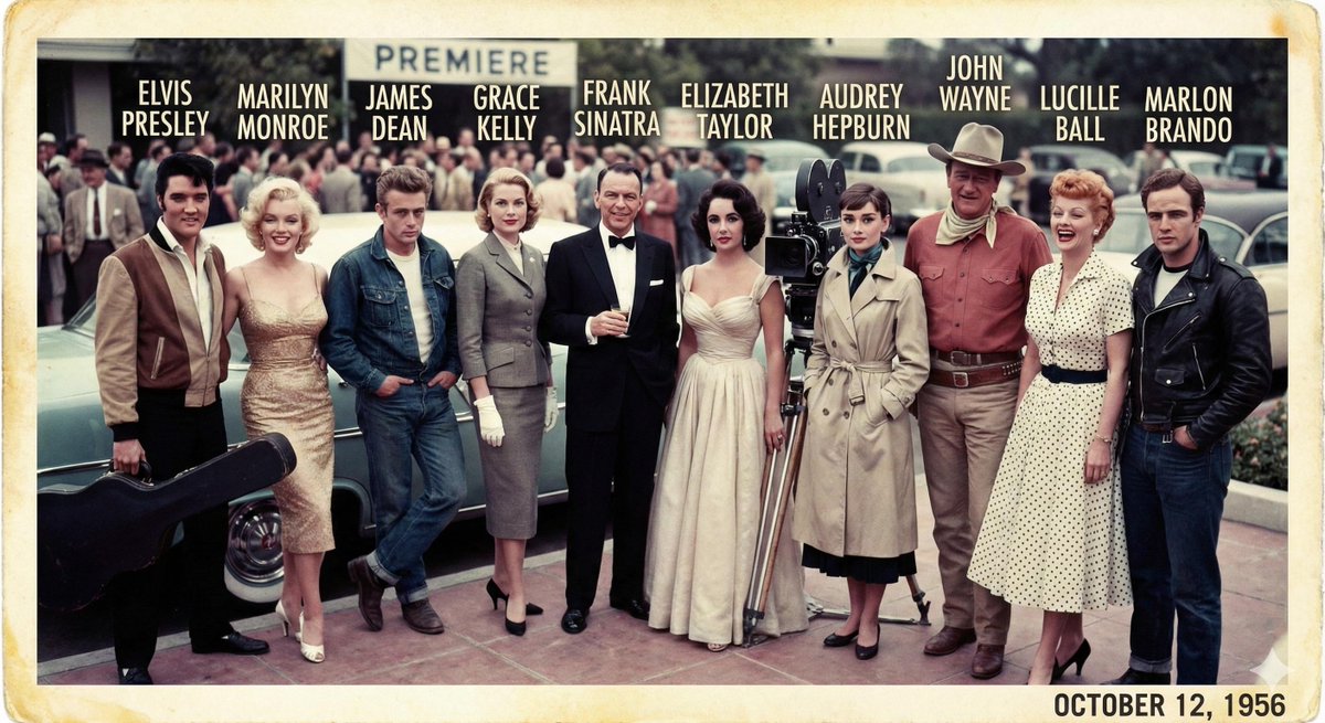 1956 Celebrities Vintage Group Photo