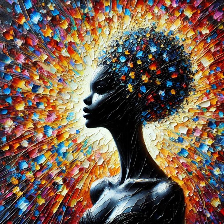 Abstract African Woman Silhouette Painting