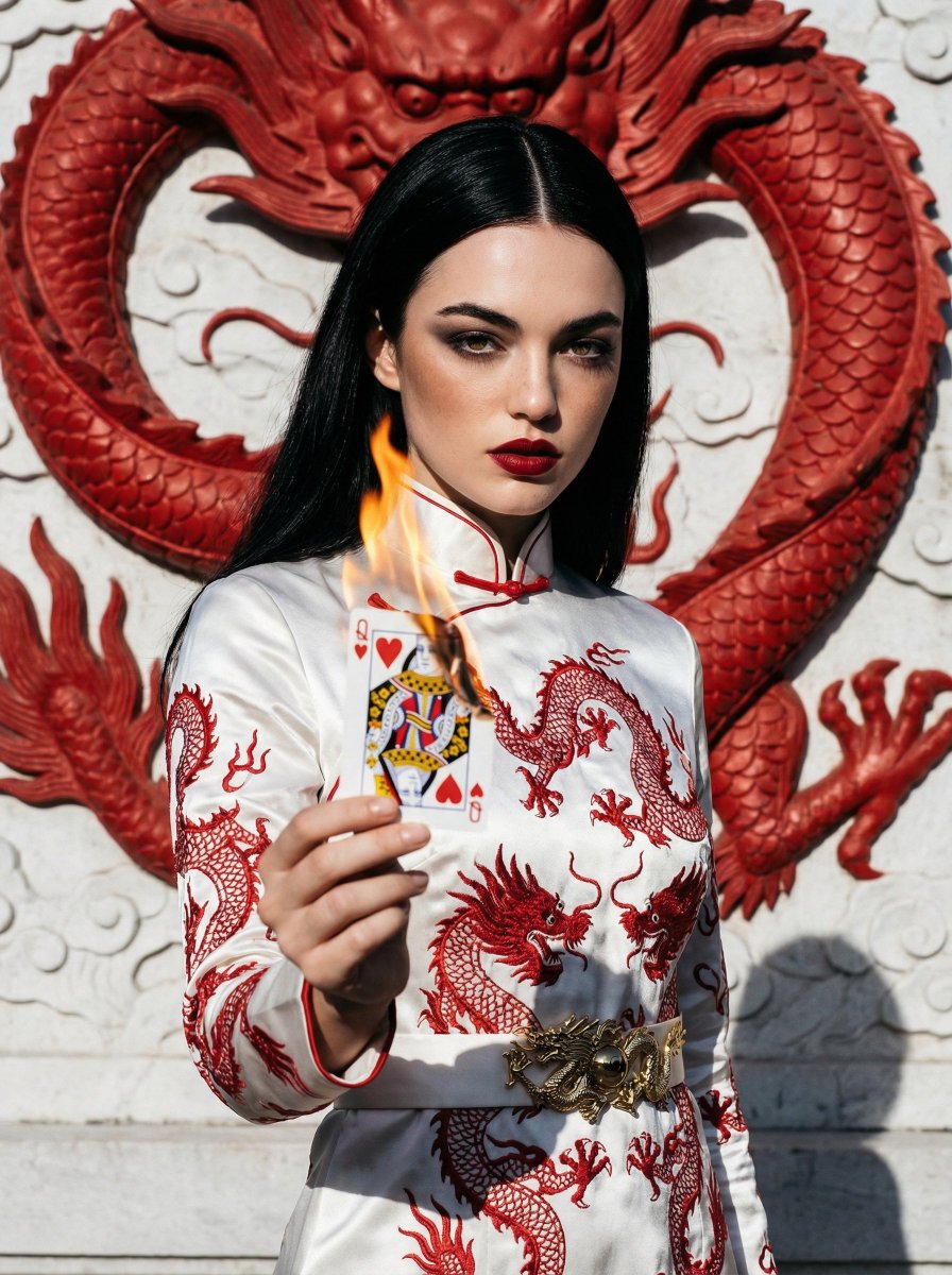 Dragon Qipao Dark Fantasy Fashion Portrait