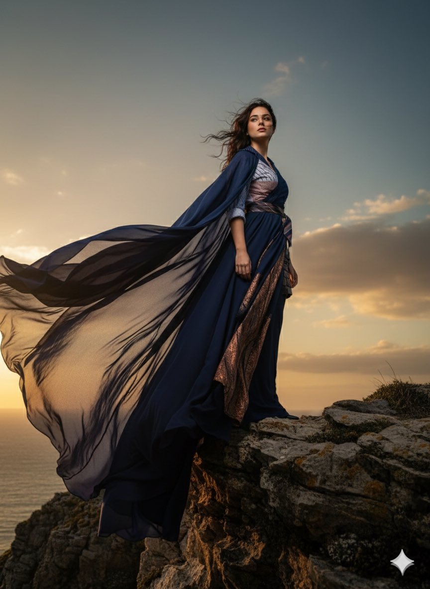 Dynamic Wind Fashion Portrait