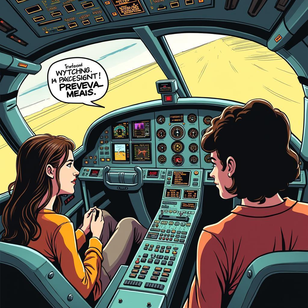 Retro Brazilian Cockpit in Bold Comic Panels