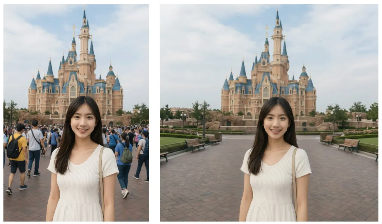 Remove Background Tourists Intelligently