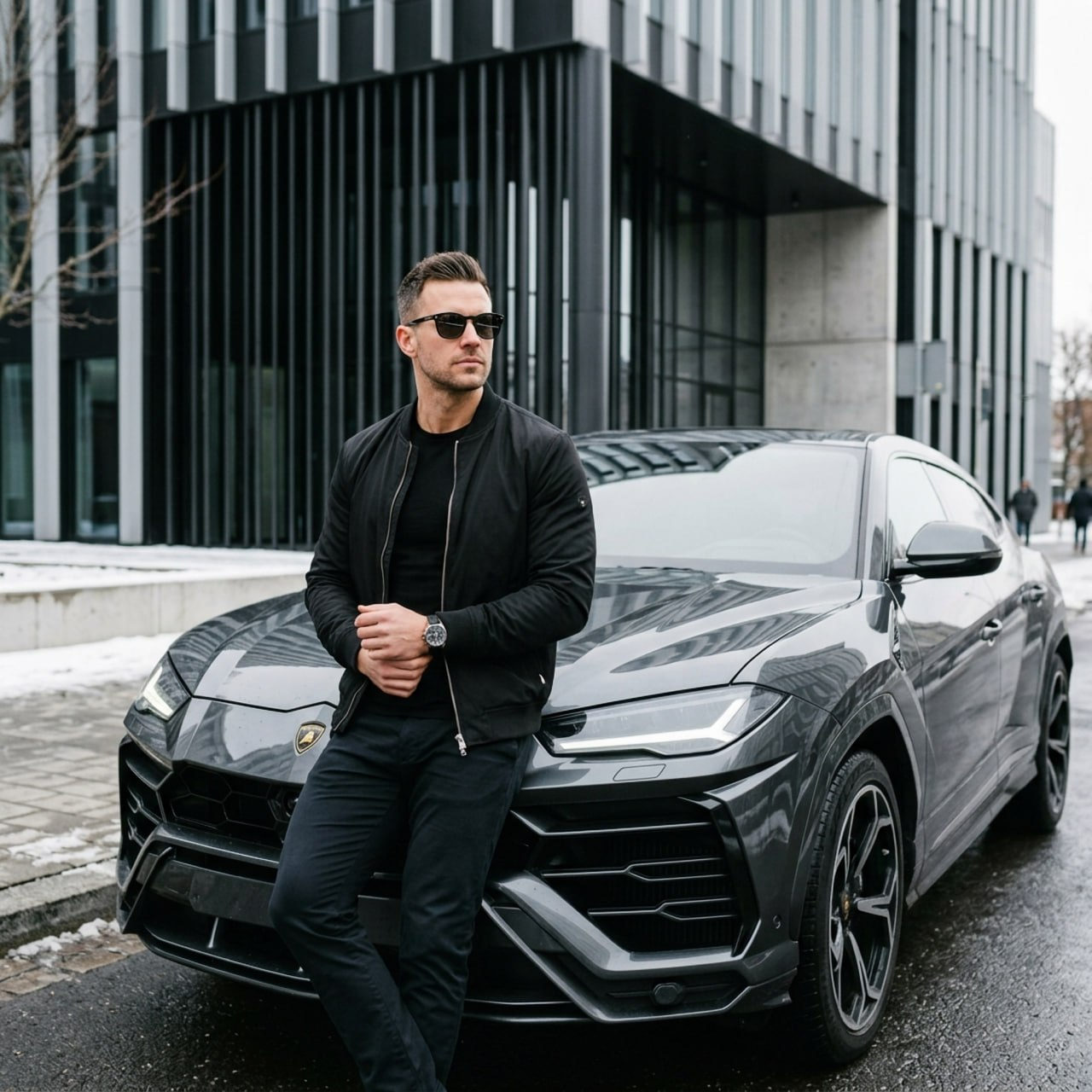 Stylish Man with Lamborghini