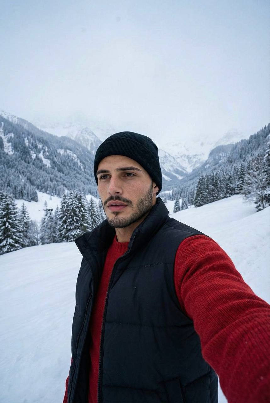 Solo Winter Mountain Selfie