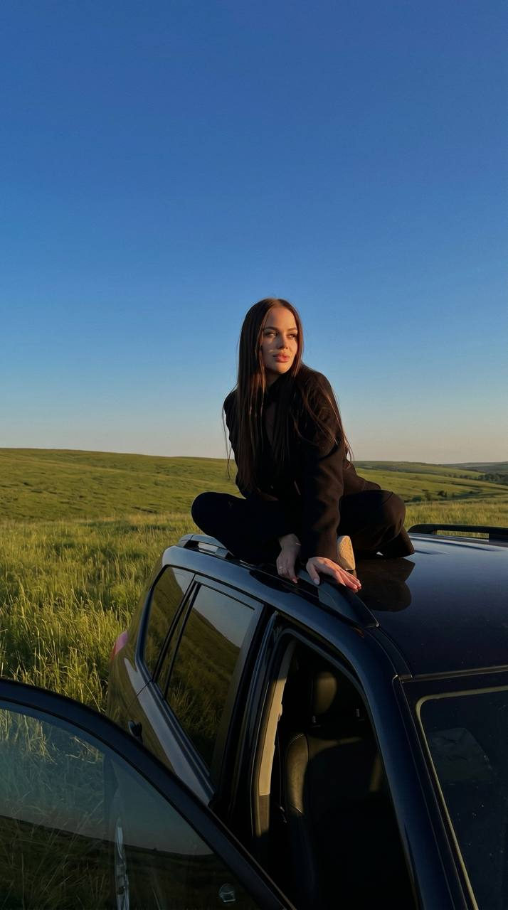Candid Luxury Sunset Mercedes Moment