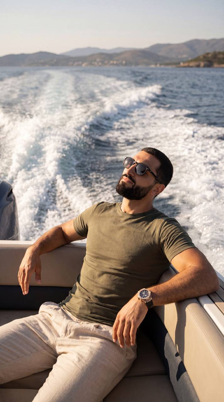 Relaxed Summer Motorboat Ride