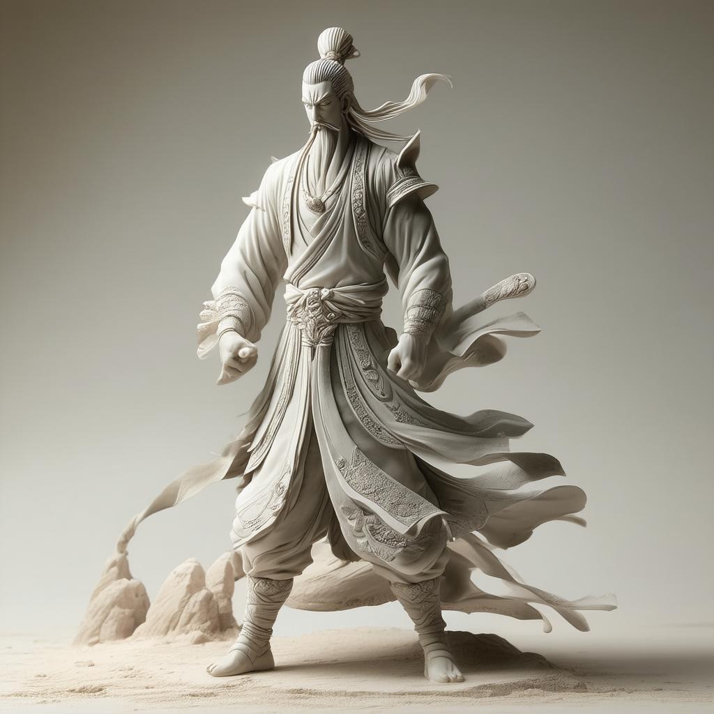 Clay Figurine of Rishi Sunak in Chiaroscuro