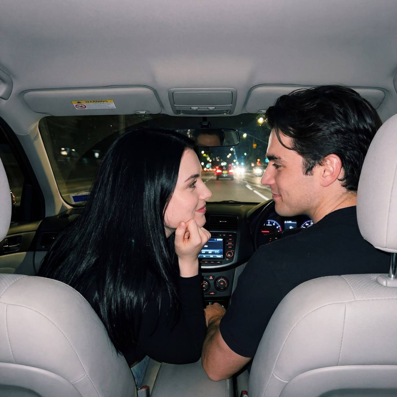 Lovers' Gaze in Car