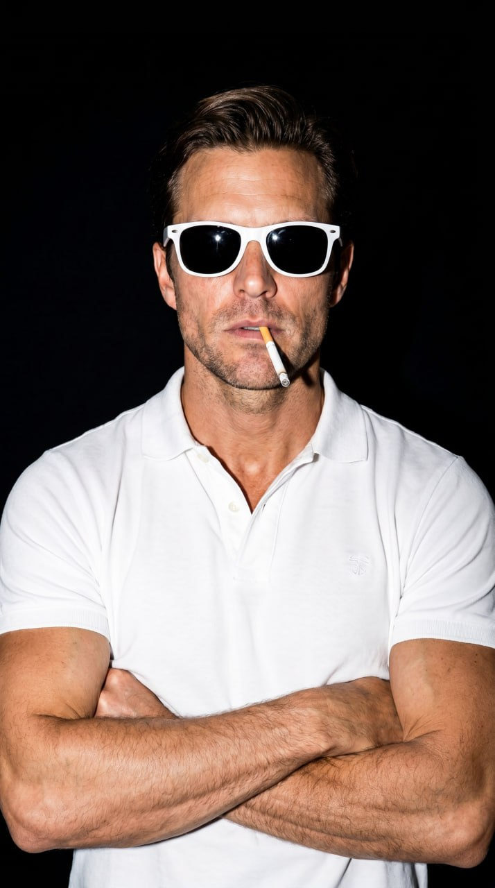 Cool Man Flash Portrait Close-Up