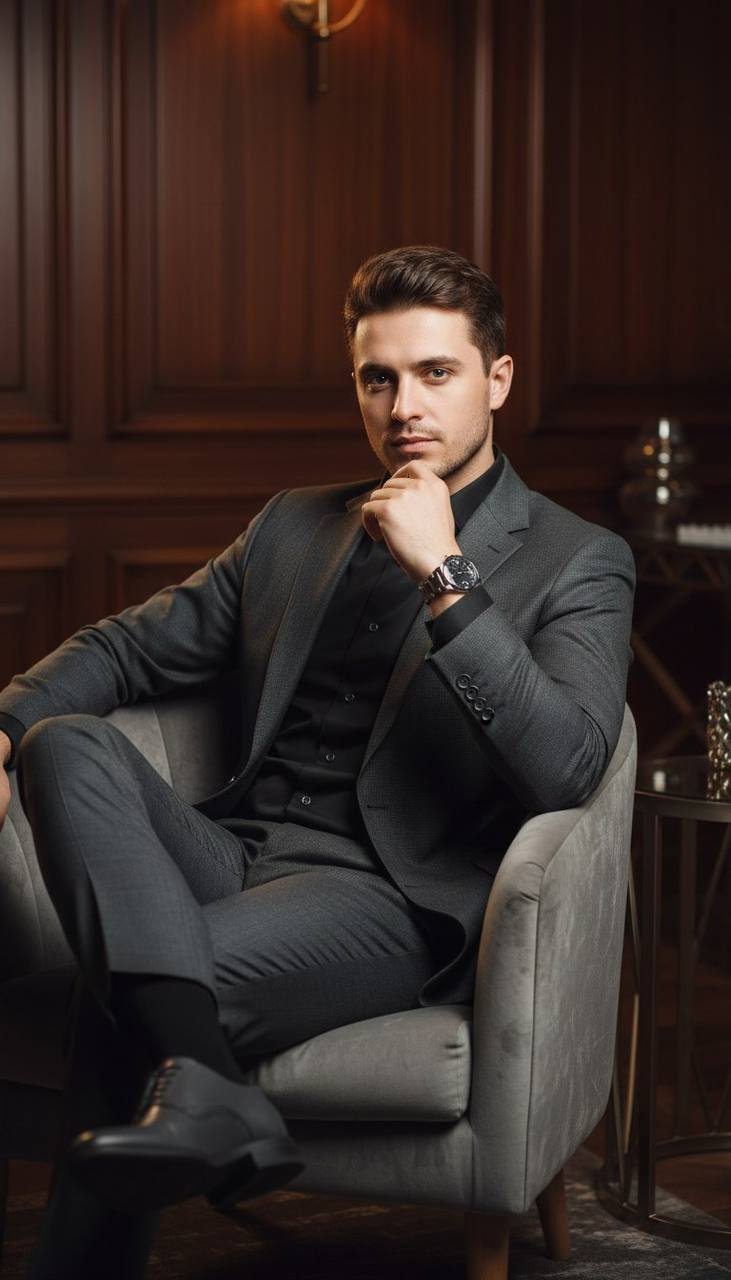 Luxury Suited Man Cinematic Portrait