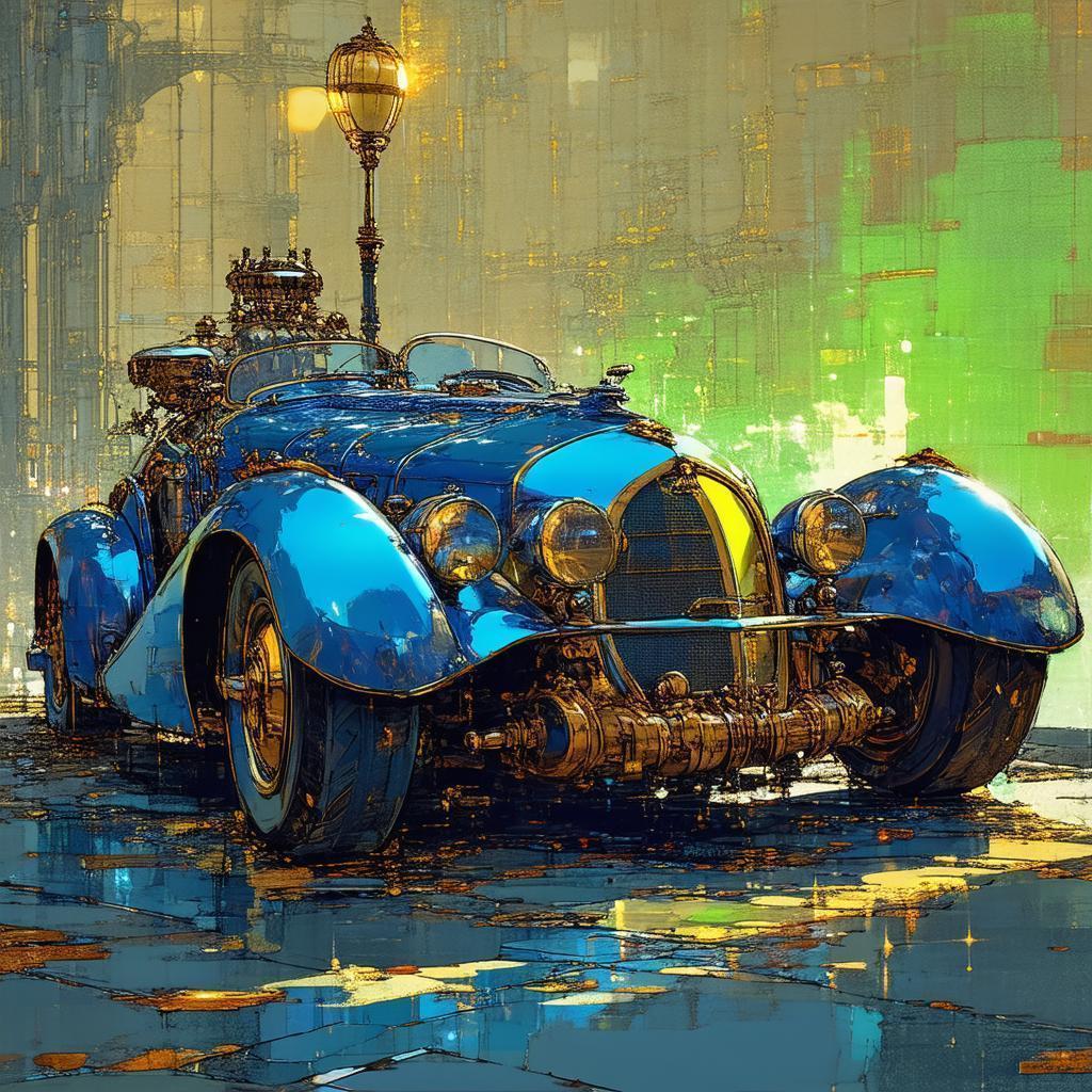 Moody Steampunk Baroque Cars in Painterly Vision