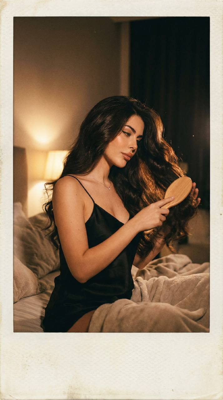Silk Girl Combing Hair at Dusk