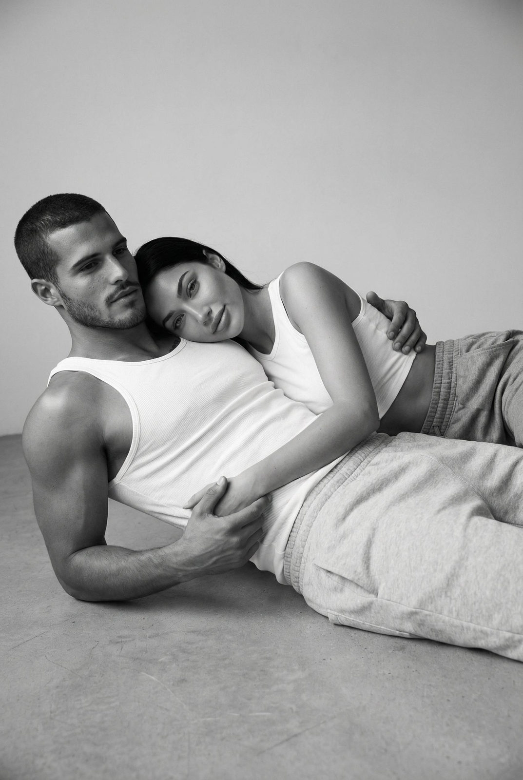 Couple Embracing on Floor