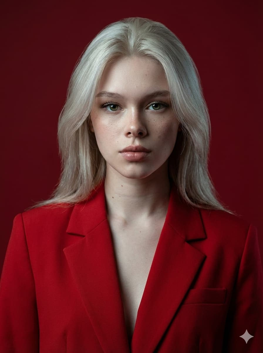 Red Suit Fashion Portrait