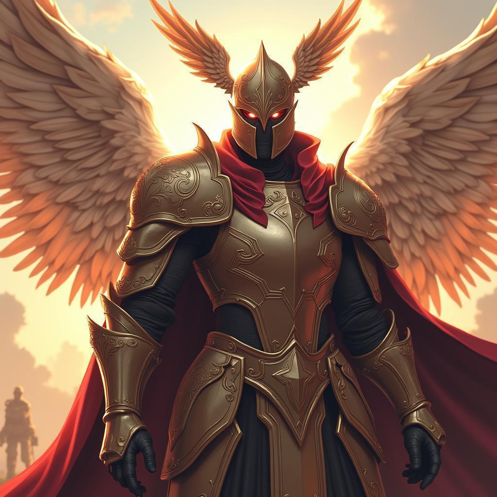 Armored Holy Knight With Winged Helm