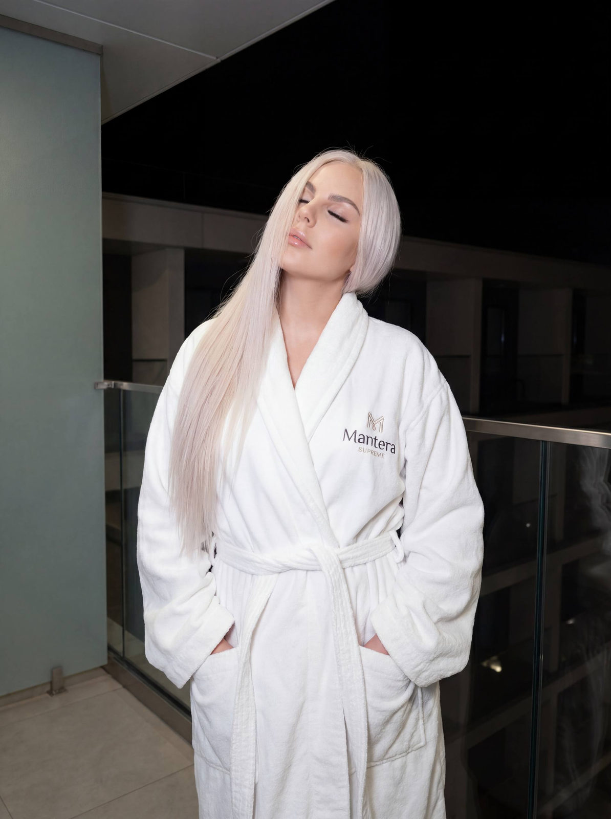 Flash Bathrobe Portrait at Night