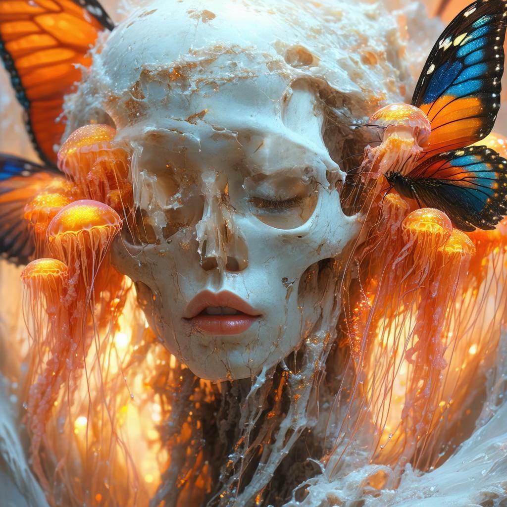 Goddess With Skull and Jellyfish Phoenix Crown