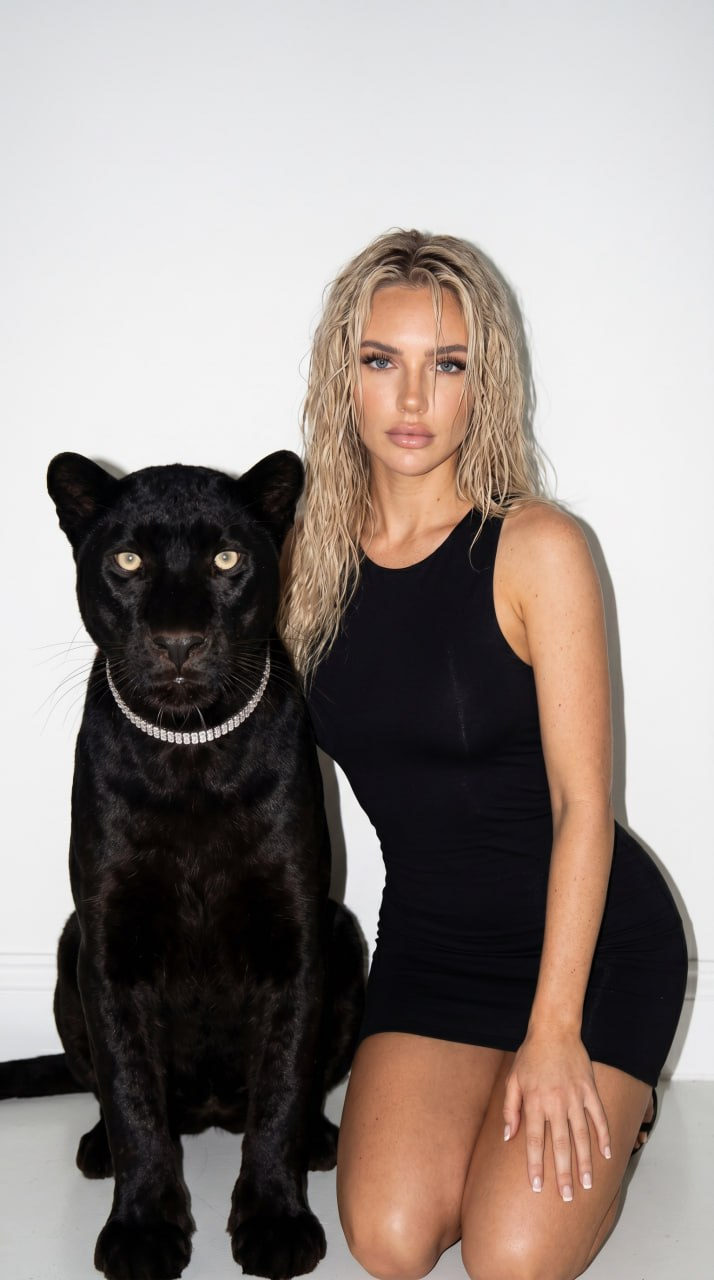 Y2K Flash Panther Portrait