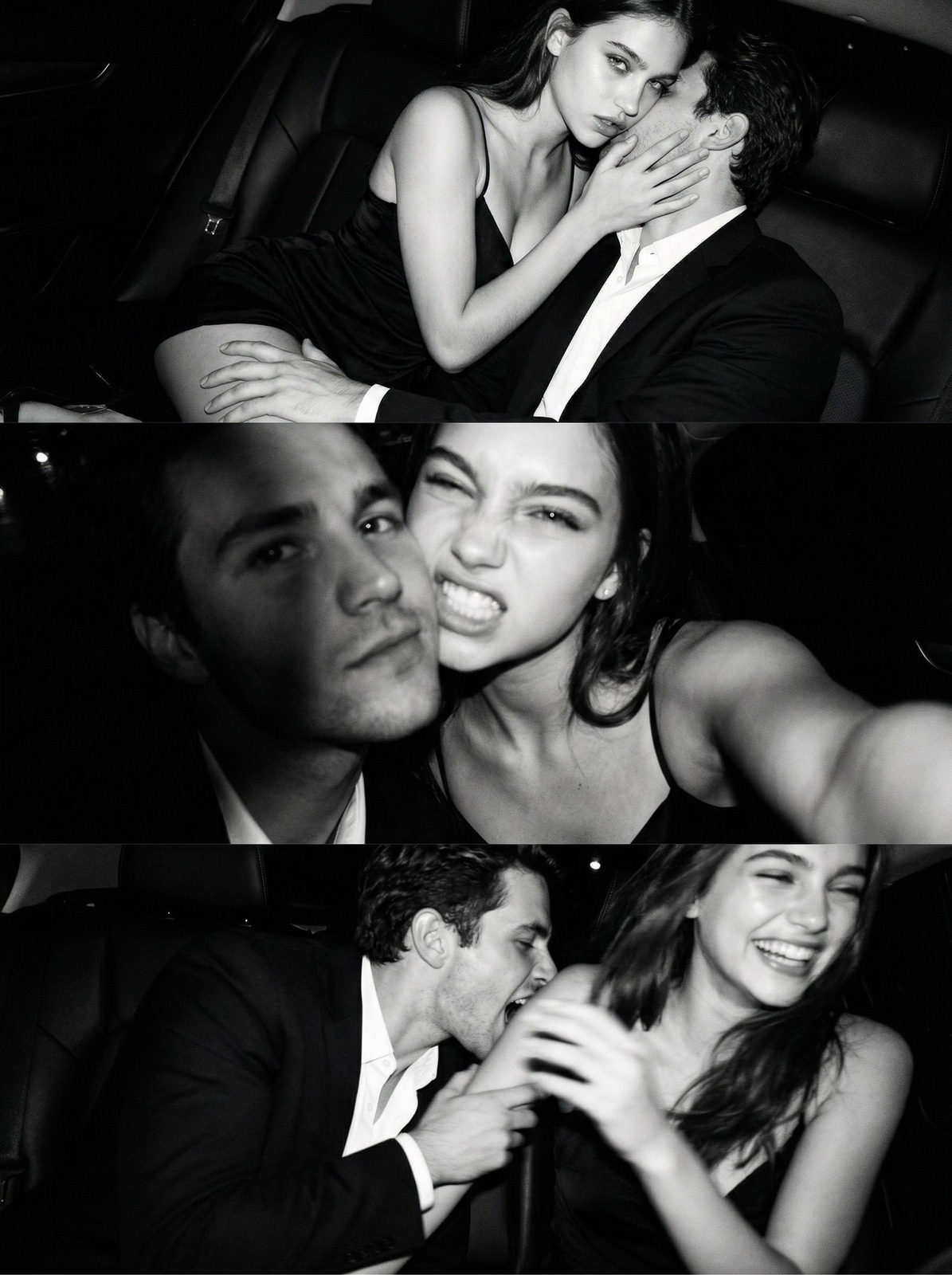 Intimate Car Backseat Flash Photos