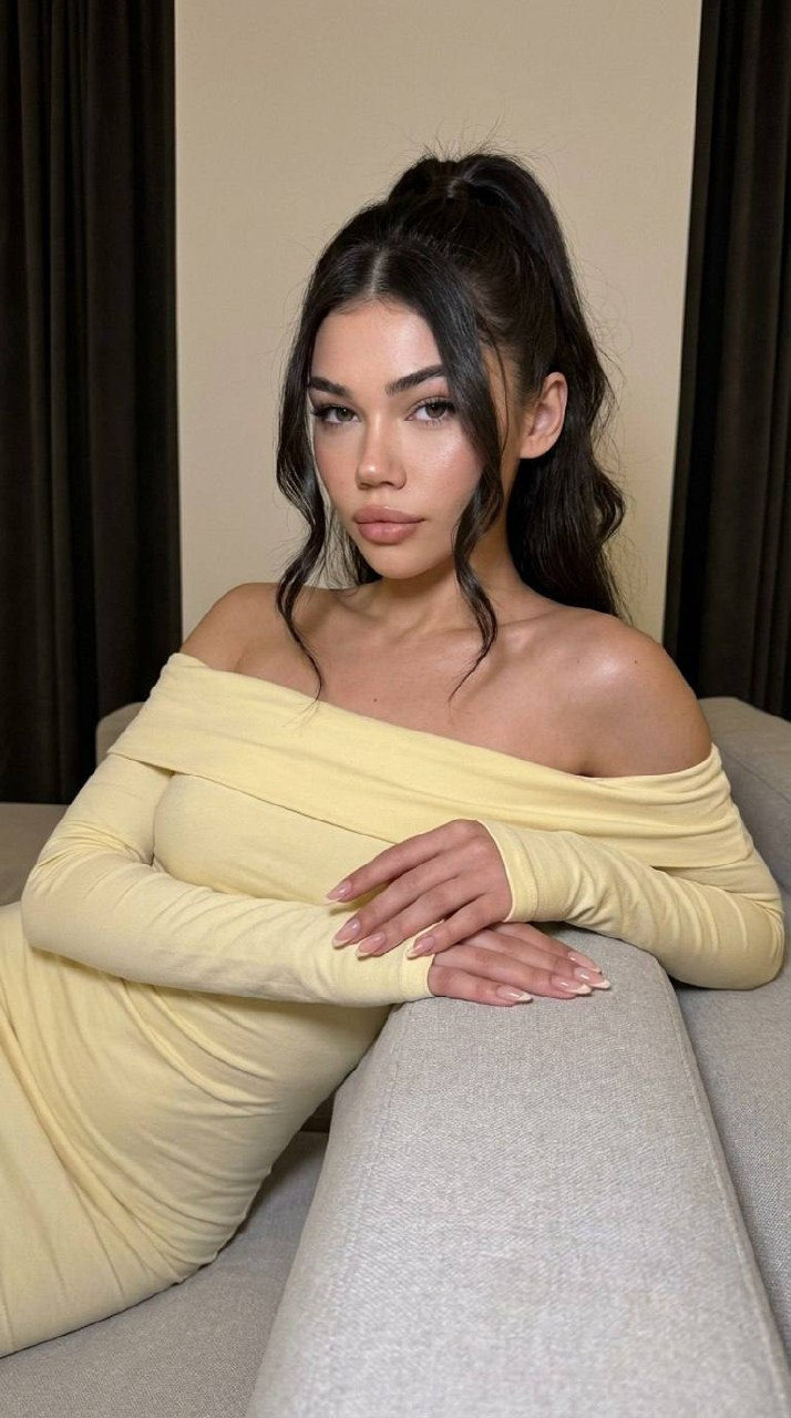 Chic Yellow Dress Fashion Portrait
