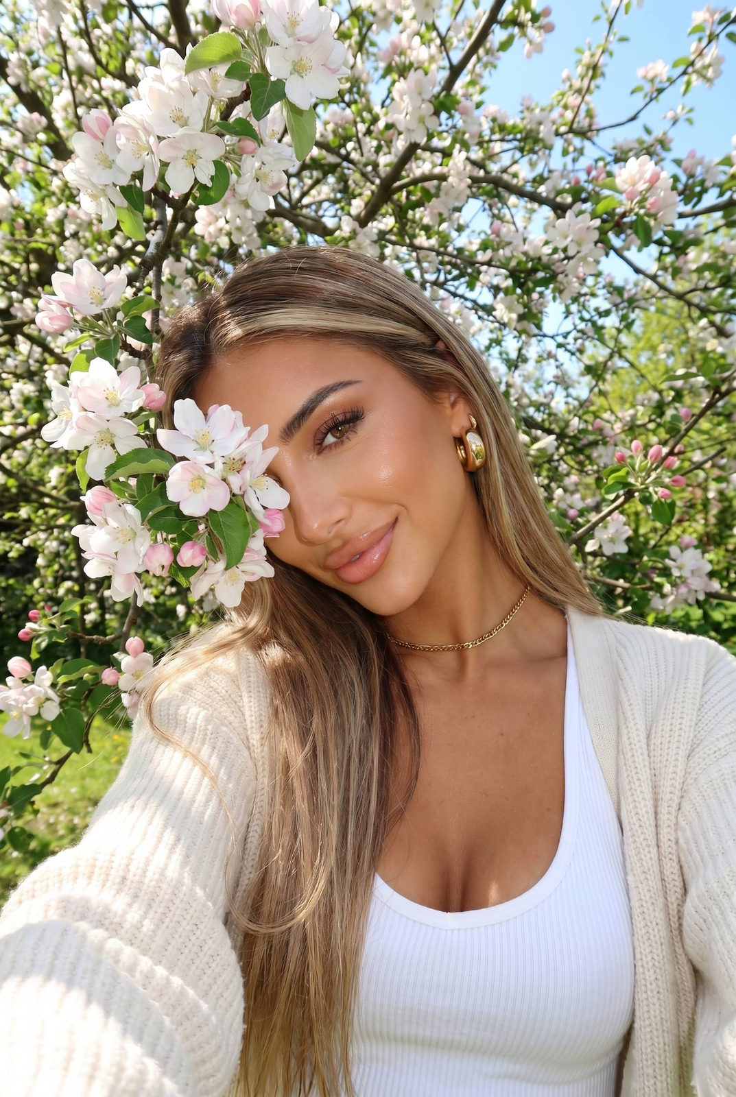 Spring Blossom Selfie Portrait