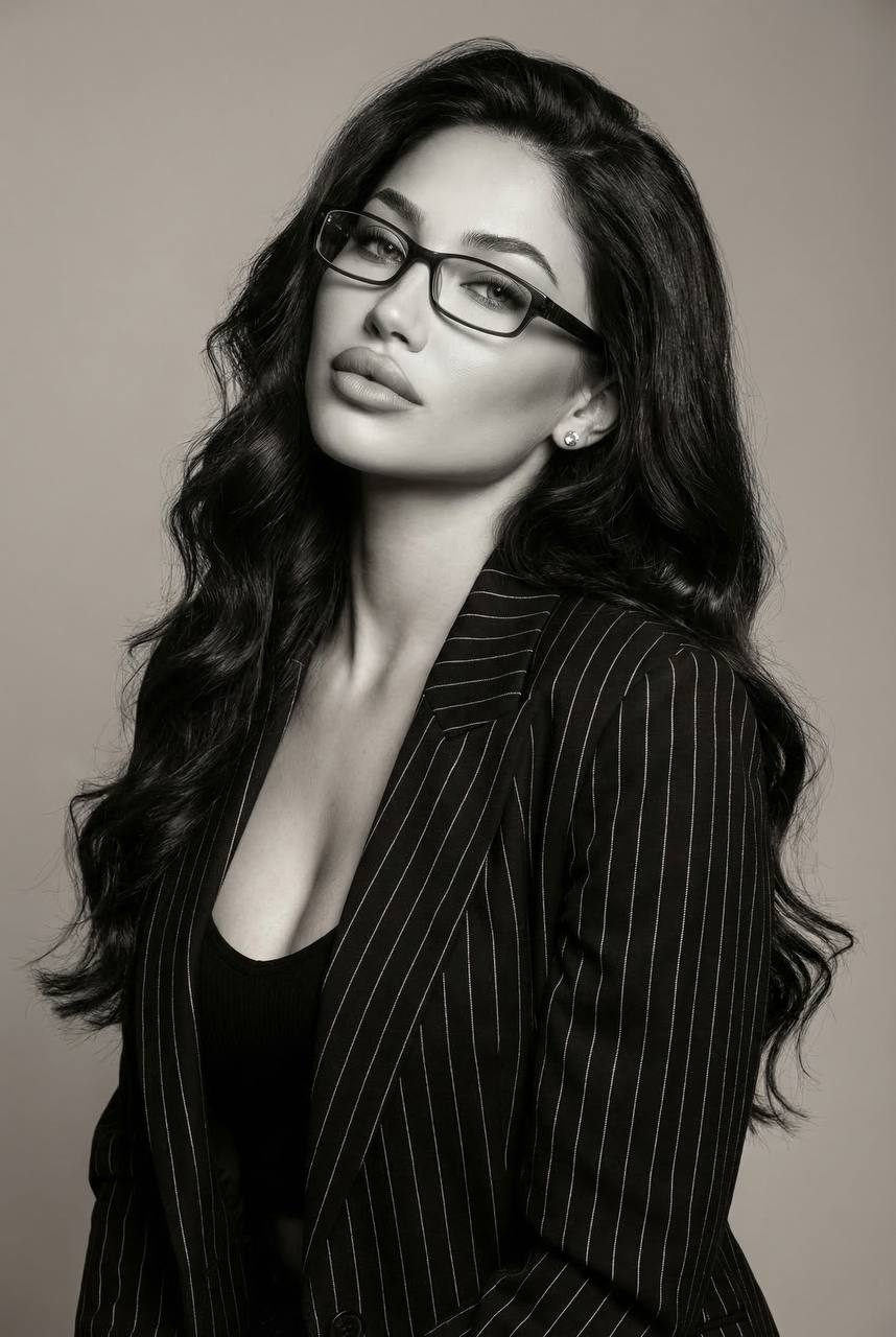 Monochrome Fashion Portrait Elegance