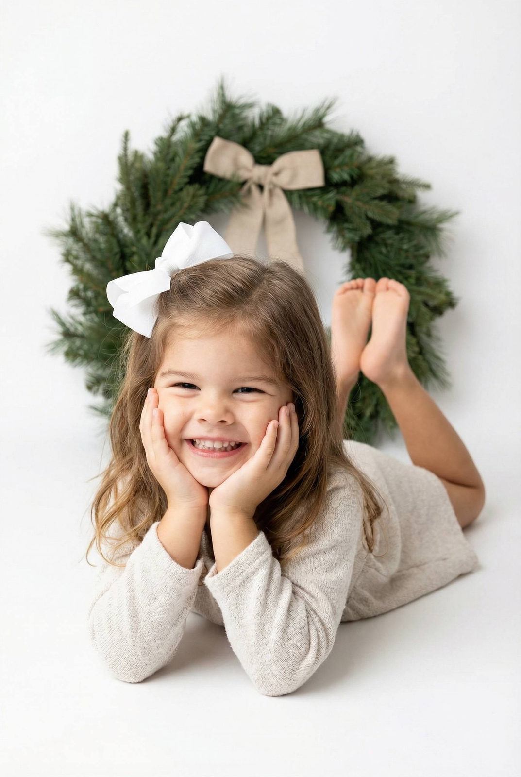 Christmas Wreath Girl Portrait
