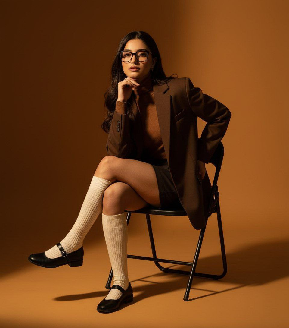 Elegant Amber Studio Portrait