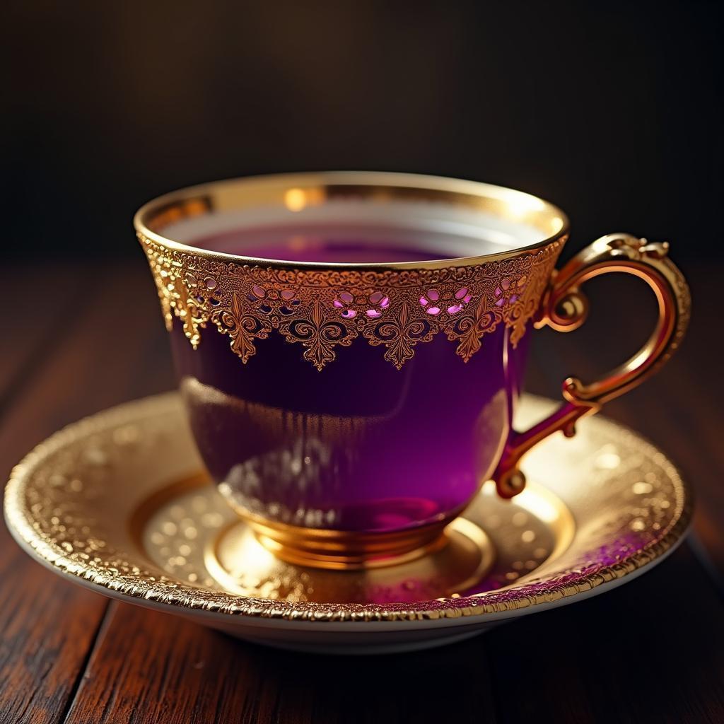 Purple Elixir in a Gold Filigree Cup