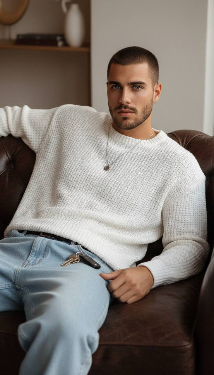 Fashion Man Cinematic Sofa Portrait