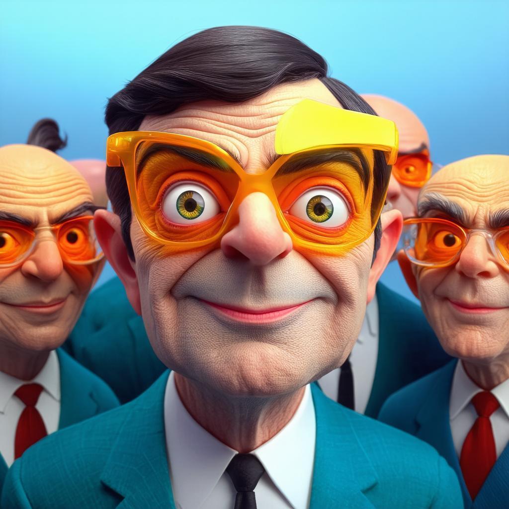 Mr Bean as a Cute Neon Giant