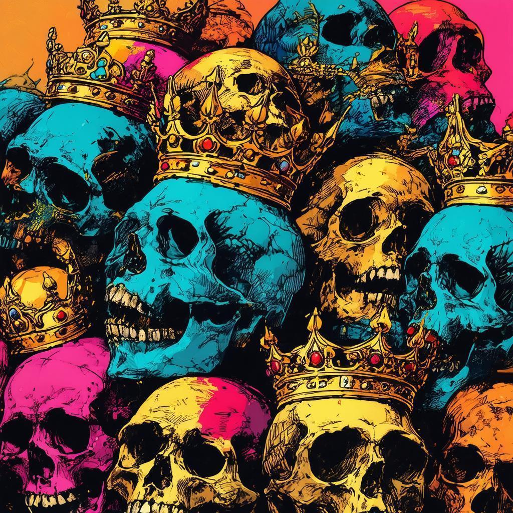 Crowned Skull Pile on a Comic Cover