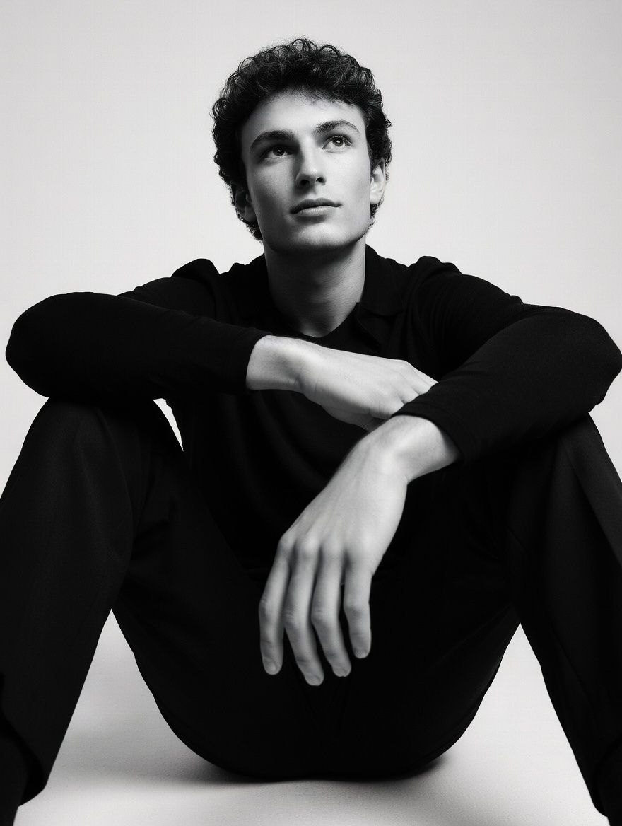 Dramatic Black White Fashion Portrait