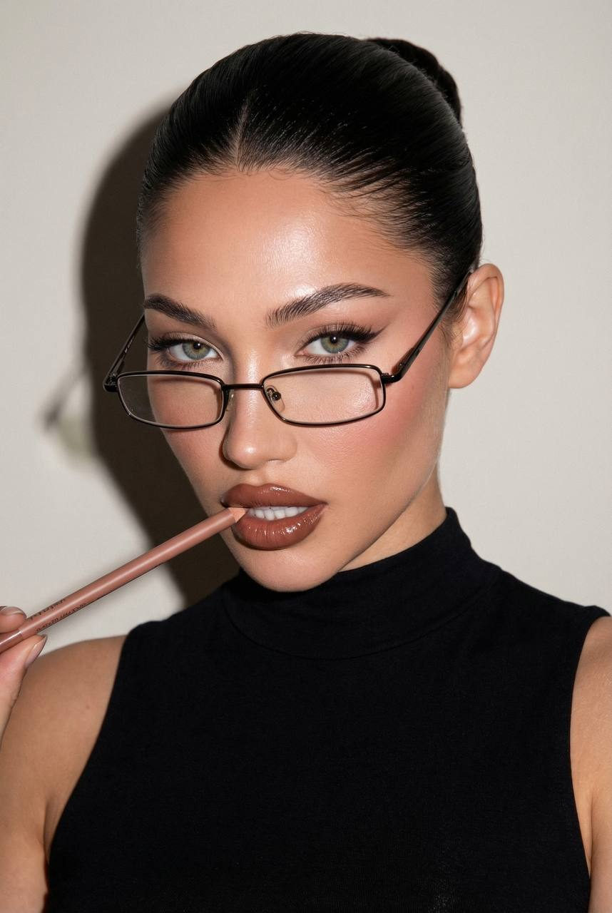 Sleek Beauty in Glasses Portrait