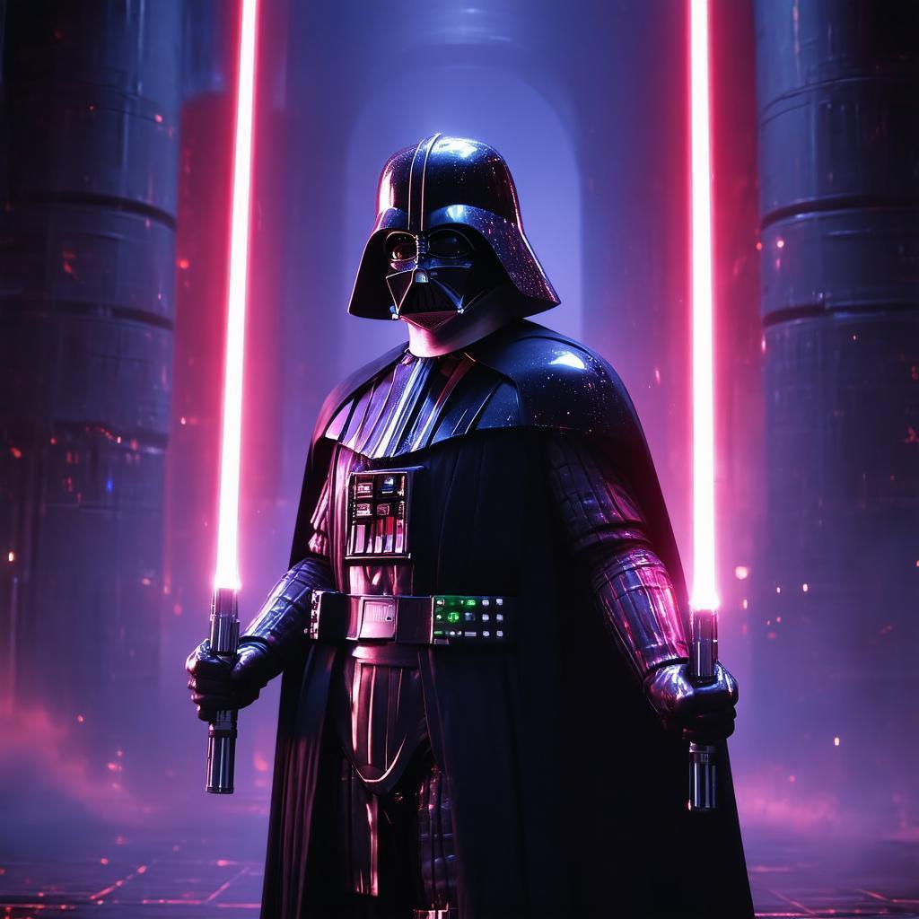 Darth Vader Dual Wielding Lightsabers in 3D