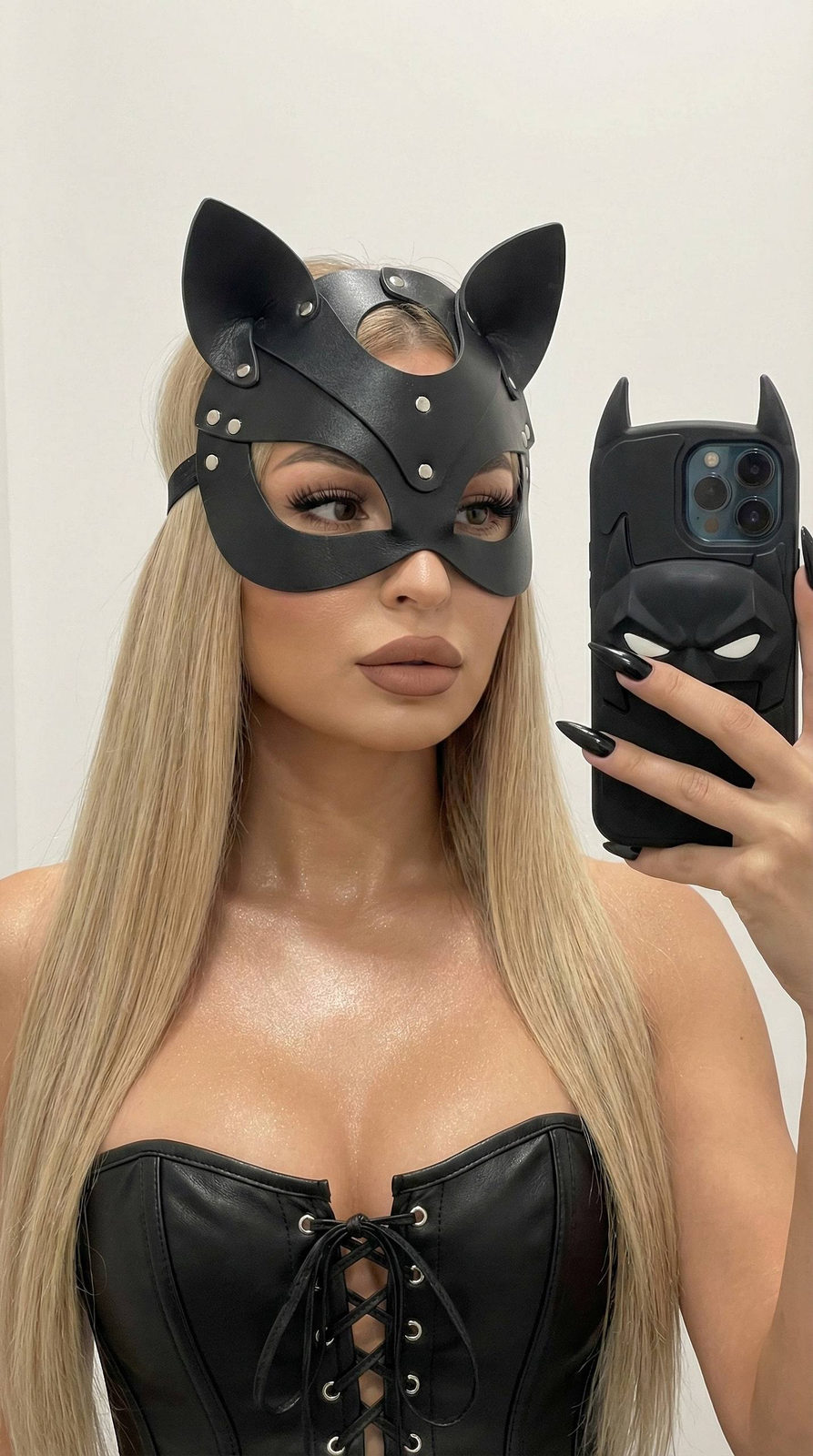 Cat Mask Goth Selfie Portrait