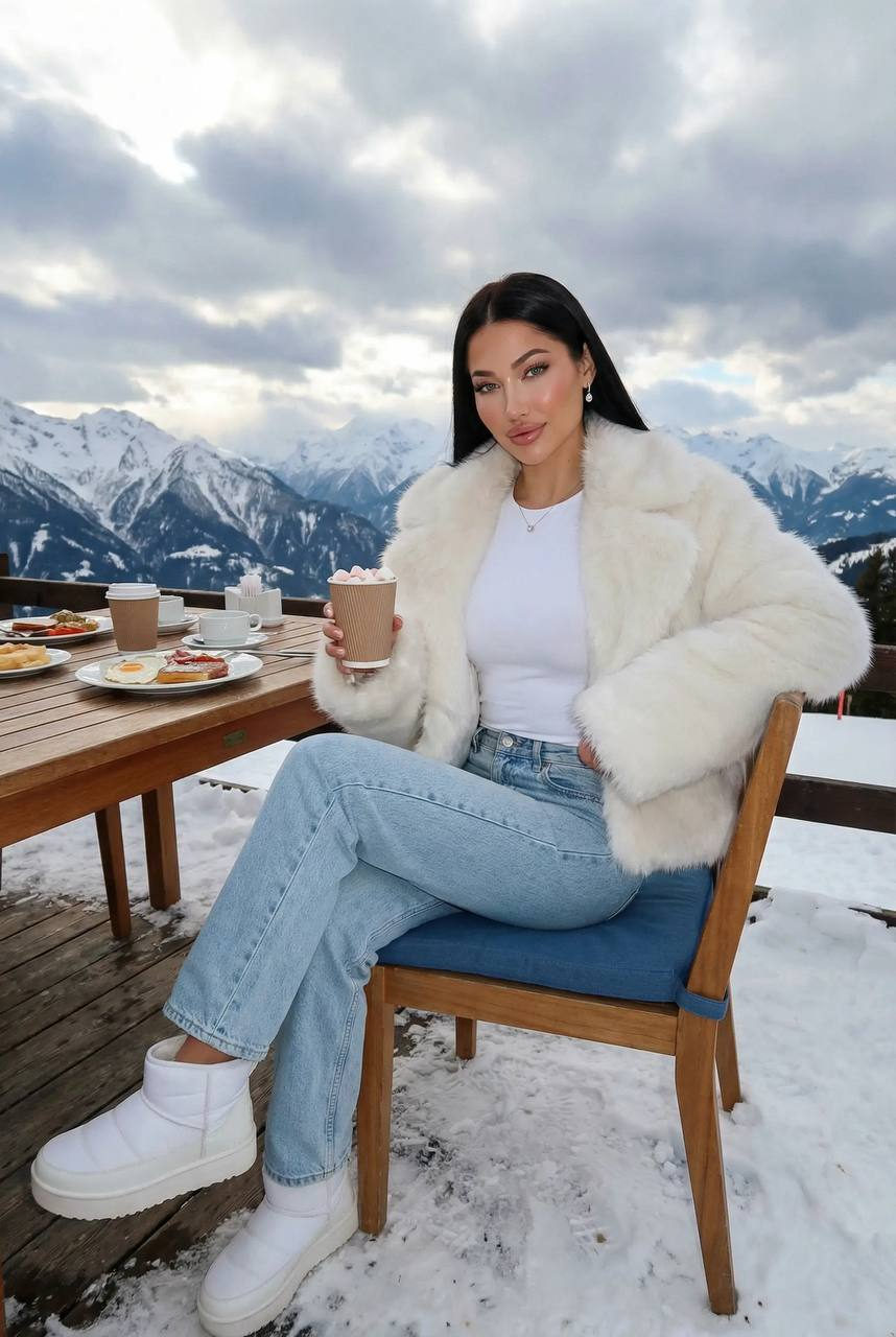 Clean-Girl Winter Luxury Mountain Look