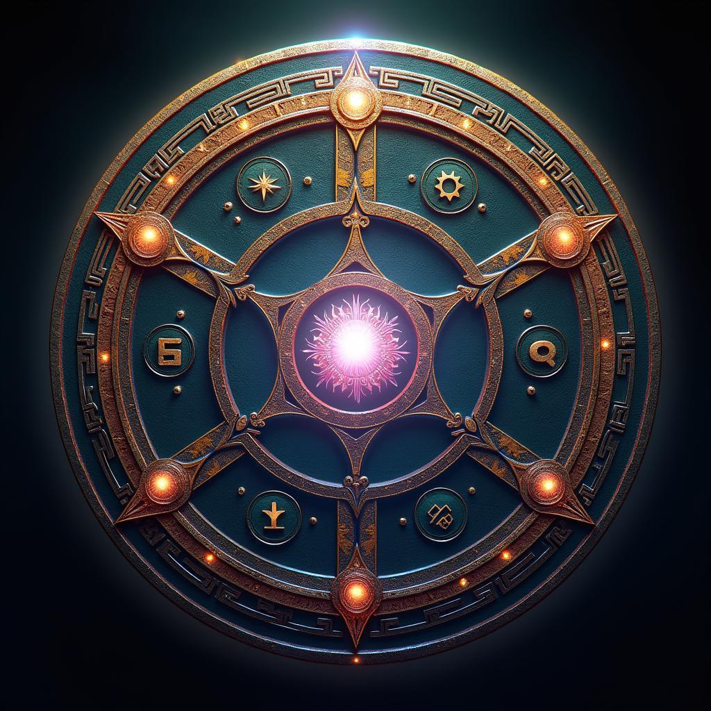 Epic Circular Rune Logo With Glowing Aura