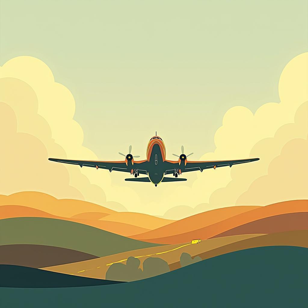 Vickers Viscount Landing Over Leek in Cutout