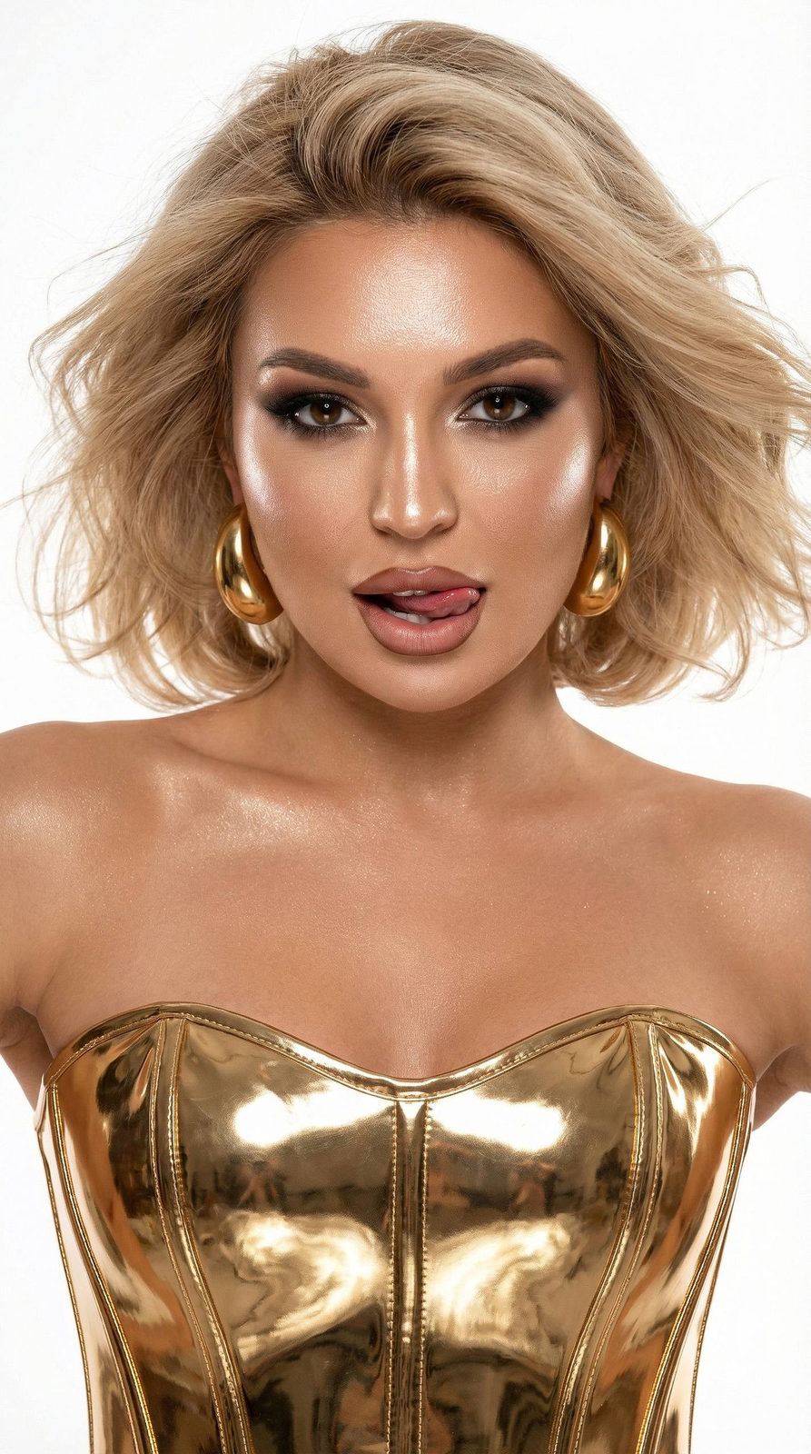 Luxurious Gold Corset Cinematic Portrait