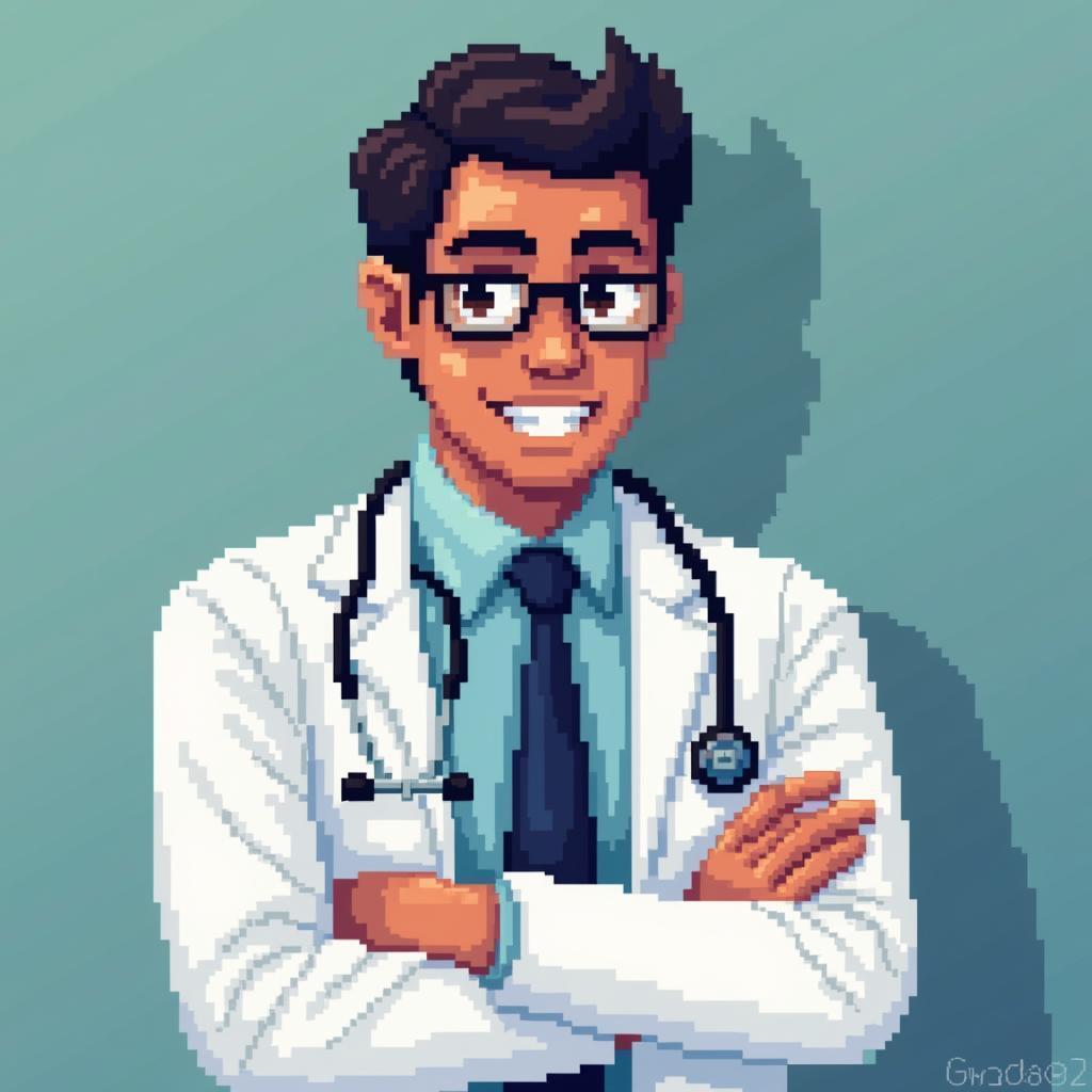 Retro Pixel Doctor in Blocky Eight Bit
